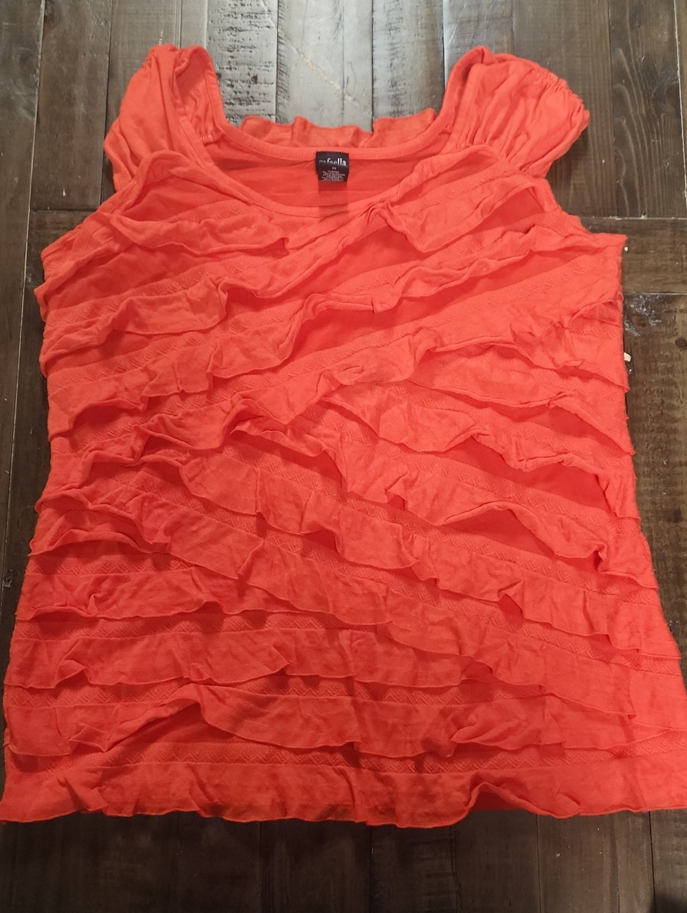 Rafaella Coral Ruffle Tank Top